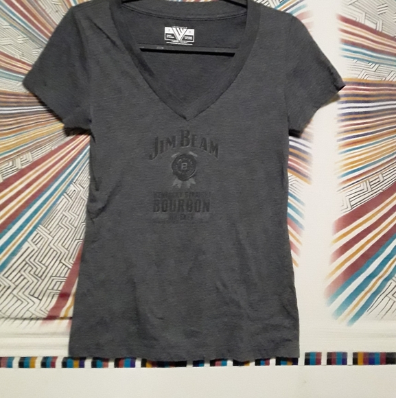LevelWear/Jim Beam Kentucky Straight Bourbon Whiskey Womens (Med) Vneck Teeshirt - Picture 2 of 10